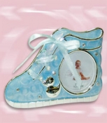 Baby Shoe' Metallic Photo Frame (Blue)